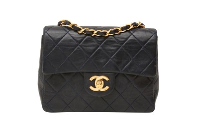 Lot 187 - Chanel Navy Square Mini Flap Bag