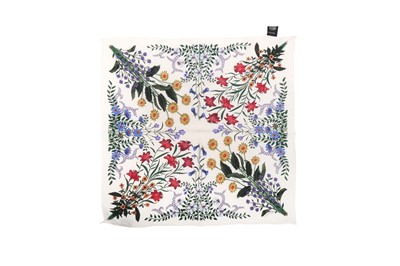 Lot 326 - Gucci Ivory 'Fly Flora' Print Silk Scarf