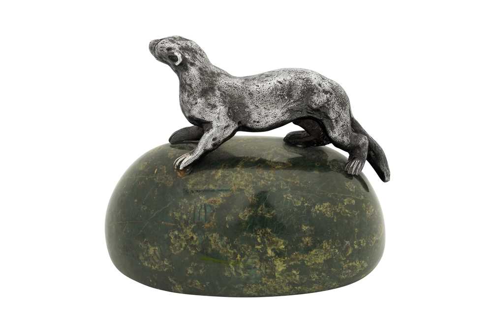 Lot 50 - An Elizabeth II sterling silver model of an otter, Edinburgh 1980 by Shetland Silvercraft