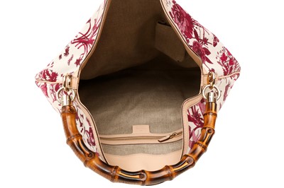 Lot 75 - Gucci Magenta Floral Peggy Bamboo Hobo