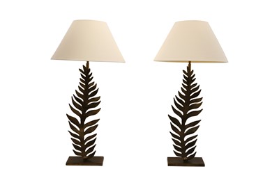 Lot 209 - A PAIR OF OKA 'FROND' TABLE LAMPS