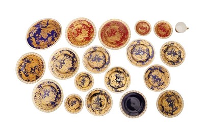 Lot 95 - A COLLECTION OF ROYAL CROWN DERBY GOLD AVES WARE WITH HERALDIC BORDERS