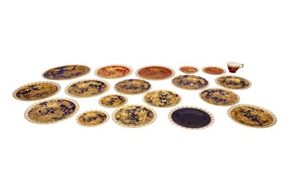 Lot 95 - A COLLECTION OF ROYAL CROWN DERBY GOLD AVES WARE WITH HERALDIC BORDERS