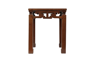 Lot 142 - A CHINESE SQUARE-SECTION WOOD STOOL