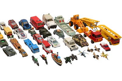 Lot 133 - A LARGE COLLECTION OF UNBOXED PLAYWORN TOY CARS AND OTHER VEHICLES, MAINLY 1980S AND 1990S