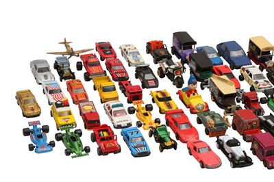 Lot 133 - A LARGE COLLECTION OF UNBOXED PLAYWORN TOY CARS AND OTHER VEHICLES, MAINLY 1980S AND 1990S