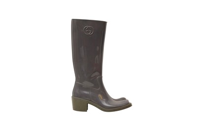 Lot 56 - Gucci Grey GG Wellington Boot - Size 40