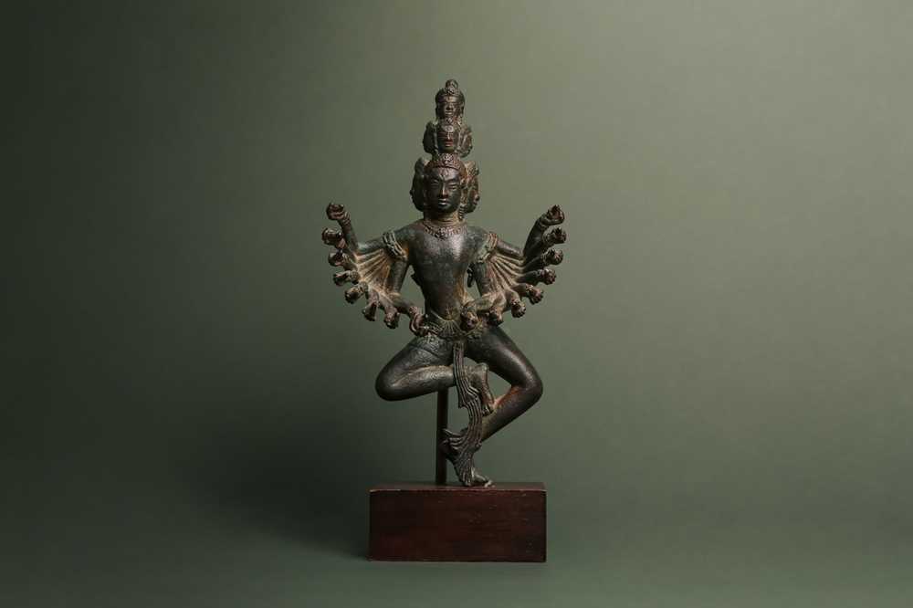 Lot 353 - A RARE KHMER BRONZE FIGURE OF HEVAJRA