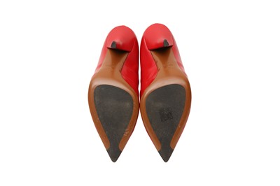 Lot 32 - Fendi Red Heeled Sock Boot - Size 41