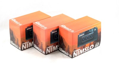Lot 456 - A "Trade Pack" of 3 New, Old Stock Nimslo Lenticular Cameras