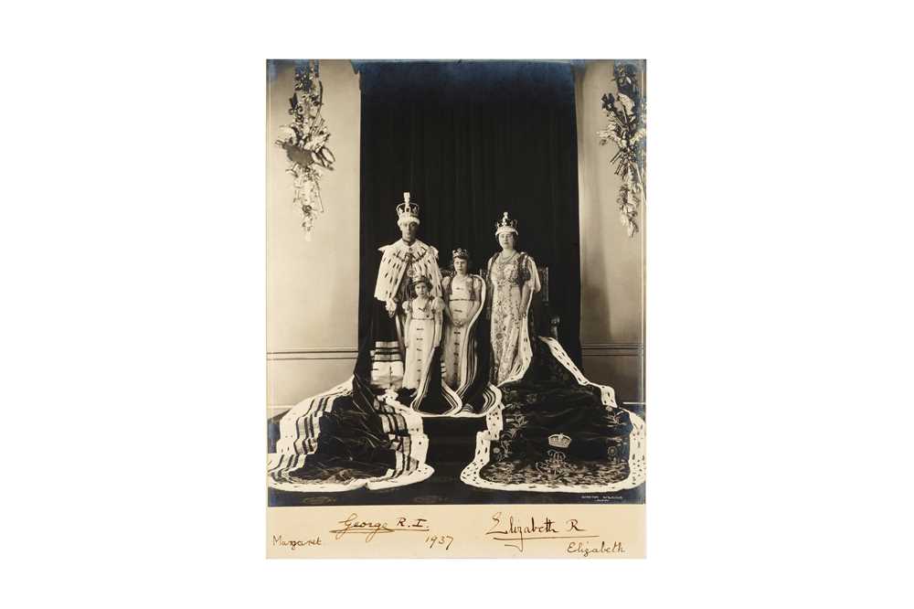 Lot 48 - PORTRAIT BY DOROTHY WILDING OF KING GEORGE VI, QUEEN ELIZABETH AND PRINCESSES ELIZABETH AND MARGARET