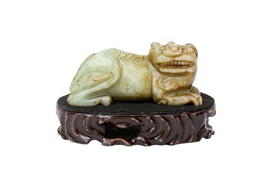 Lot 282 - A CHINESE HARDSTONE FIGURE OF A LION DOG