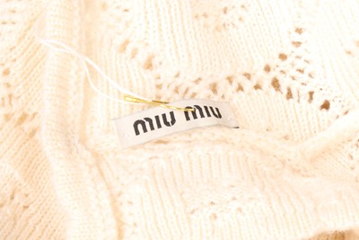 Lot 331 - Miu Miu Cream Pointelle Knit Mini Dress