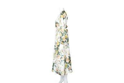 Lot 5 - Zimmerman Ivory Silk Floral Print Midi Dress - Size M