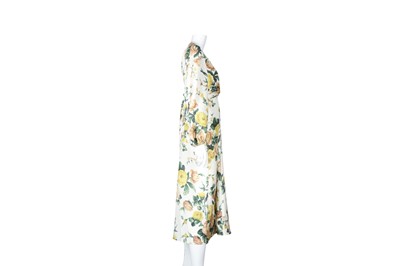 Lot 5 - Zimmerman Ivory Silk Floral Print Midi Dress - Size M