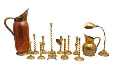 Lot 183 - A QUANTITY OF 19TH CENTURY AND LATER BRASSWARES