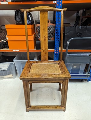 Lot 3 - A PAIR OF CHINESE WOOD 'OFFICIAL'S HAT' CHAIRS, GUANMAOYI