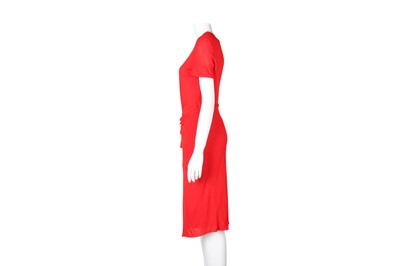 Lot 26 - Gucci Red Crepe Tie Waist Dress - Size M