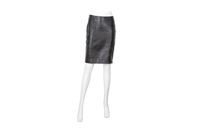 Lot 521 - Vivienne Westwood Black Leather Pencil Skirt - Size 40