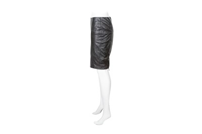 Lot 521 - Vivienne Westwood Black Leather Pencil Skirt - Size 40