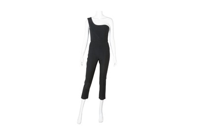Lot 513 - Alexander McQueen Black One Shoulder Jumpsuit -  Size 38