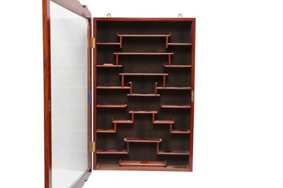 Lot 156 - A CHINESE WALL MOUNTED DISPLAY CABINET