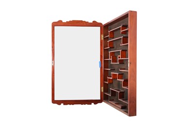 Lot 156 - A CHINESE WALL MOUNTED DISPLAY CABINET