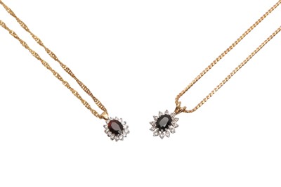 Lot 59 - TWO GEM-SET CLUSTER NECKLACES