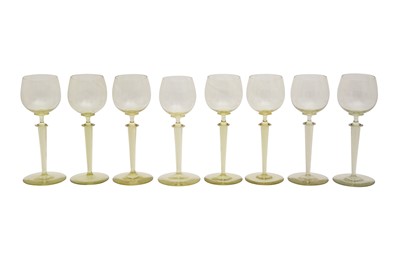 Lot 119 - A SET OF EIGHT 20TH CENTURY WINE GLASSES