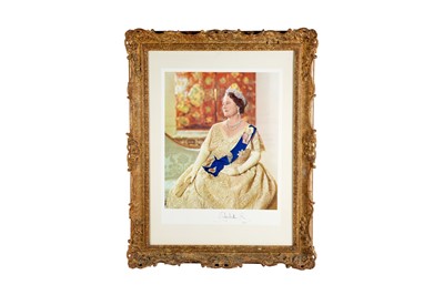 Lot 81 - LARGE CHROMOLITHOGRAPH DEPICTING ELIZABETH, QUEEN CONSORT TO KING GEORGE VI