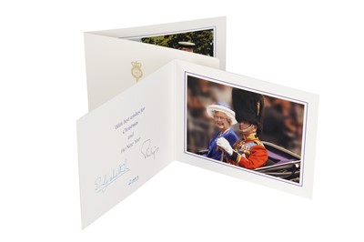 Lot 123 - TWO CHRISTMAS CARDS FROM QUEEN ELIZABETH II AND PRINCE PHILIP, 2003 AND 2004