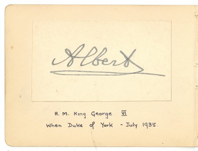 Lot 34 - SIGNATURE BY KING GEORGE VI WHEN DUKE OF YORK, 1935