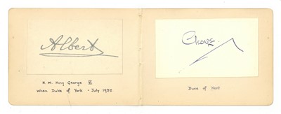 Lot 34 - SIGNATURE BY KING GEORGE VI WHEN DUKE OF YORK, 1935