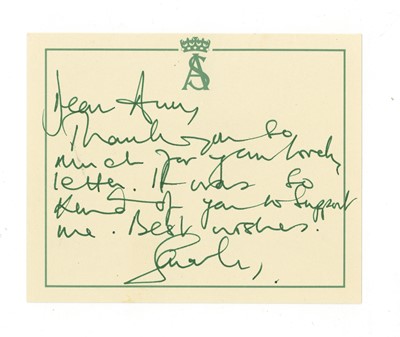 Lot 113 - AUTOGRAPH NOTE BY SARAH, DUCHESS OF YORK