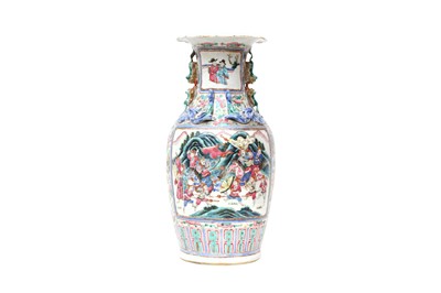 Lot 784 - A CHINESE FAMILLE-ROSE BALUSTER VASE