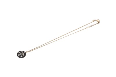 Lot 401 - Chanel Black Round CC Pendant Necklace