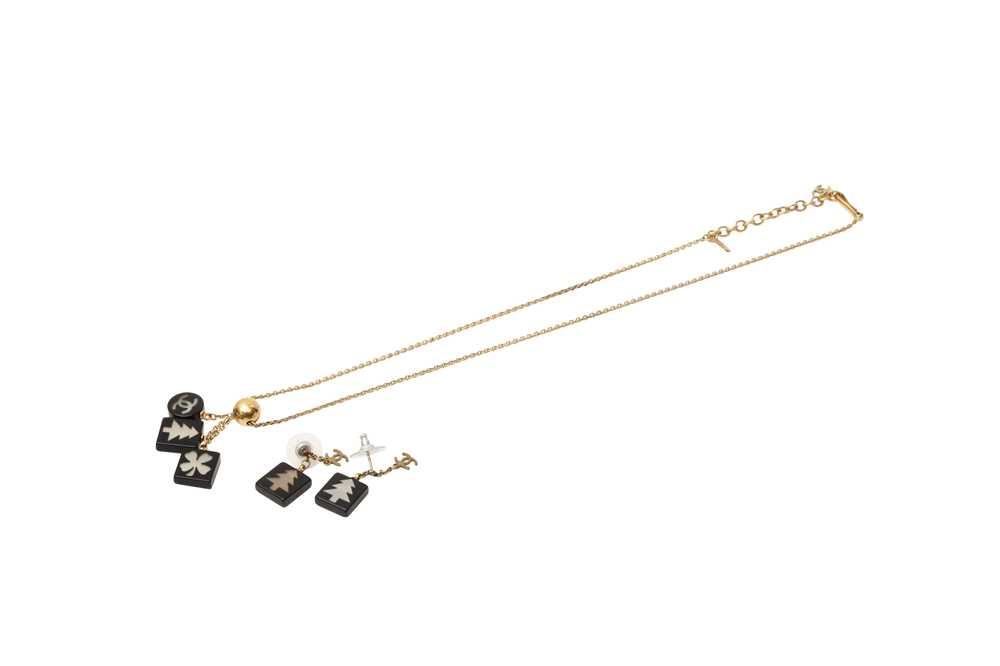 Lot 413 - Chanel Black Christmas Charm Necklace Set