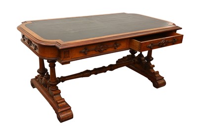 Lot 268 - A MID 19TH CENTURY OAK LIBRARY TABLE
