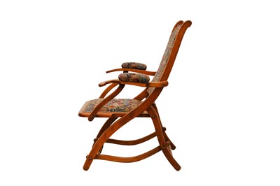 Lot 286 - AN EARLY 20TH CENTURY JAMES SHOOLBRED & CO MAHOGANY FOLDING CAMPAIGN CHAIR