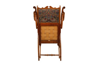 Lot 286 - AN EARLY 20TH CENTURY JAMES SHOOLBRED & CO MAHOGANY FOLDING CAMPAIGN CHAIR