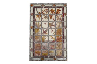 Lot 293 - TWO 19TH CENTURY LEAD LINED STAINED GLASS PANELS