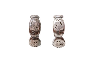 Lot 605 - Chanel Silver Scatter Hoop Pierced Earrings
