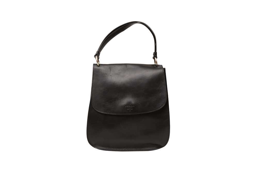 Lot 571 - A PRADA BLACK TOP HANDLE BAG