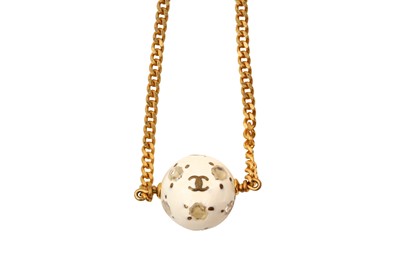 Lot 364 - Chanel White Ball CC Bracelet