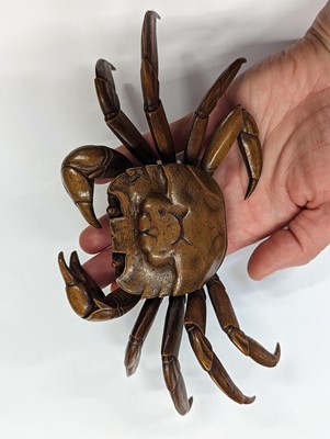 Lot 294 - A JAPANESE WOOD OKIMONO OF A CRAB