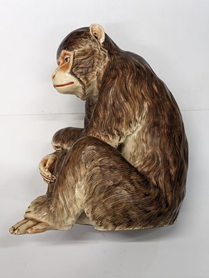 Lot 260 - A JAPANESE SATSUMA MODEL OF A MONKEY