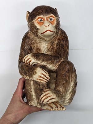 Lot 260 - A JAPANESE SATSUMA MODEL OF A MONKEY