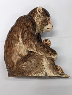 Lot 260 - A JAPANESE SATSUMA MODEL OF A MONKEY