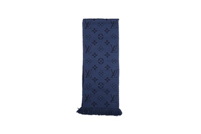Lot 146 - Louis Vuitton Blue Wool Logomania Scarf