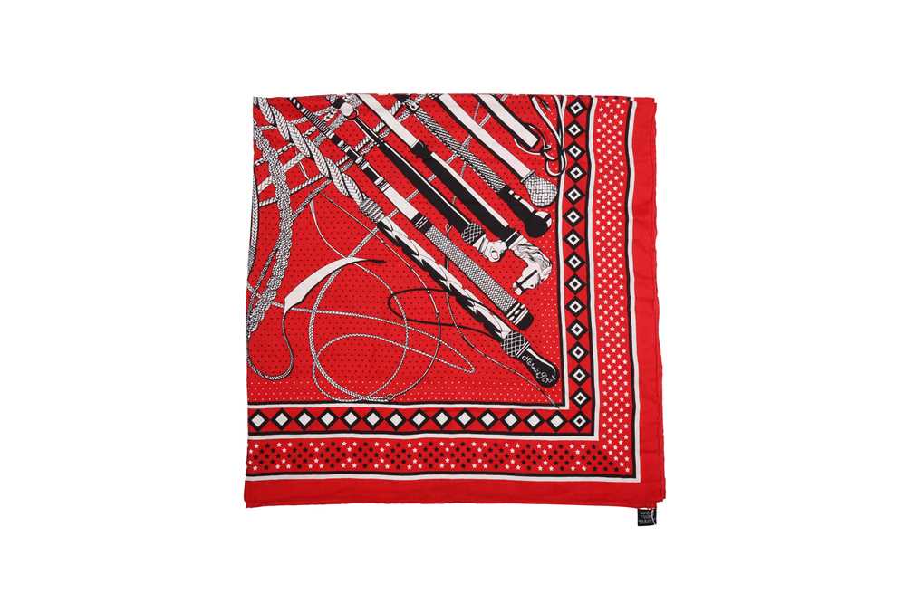 Lot 41 - Hermes 'Fouets et Badines' Cashmere Shawl